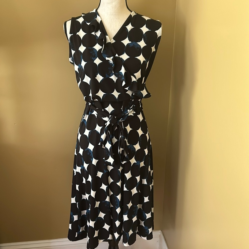 Leota belted ruffle dress